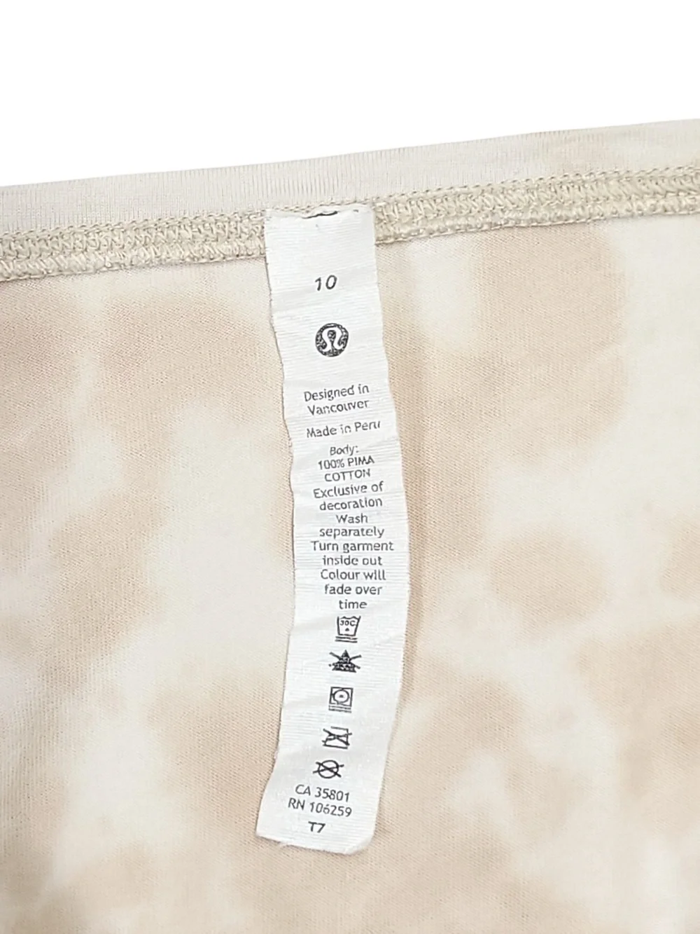 Lululemon Women's Cotton Back In Action Long Sleeve Cream/Tan Shirt  (Size: 10)